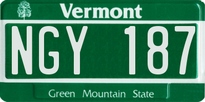 VT license plate NGY187