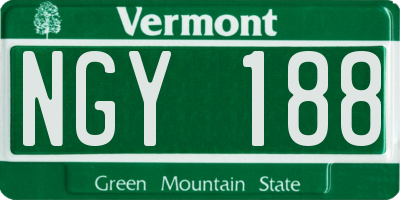 VT license plate NGY188