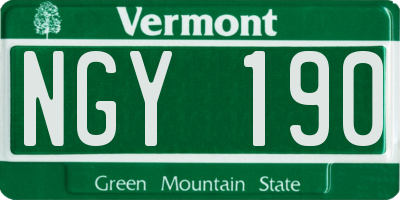 VT license plate NGY190