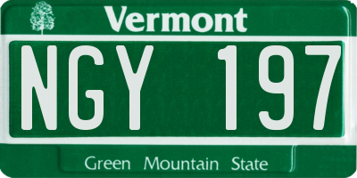 VT license plate NGY197