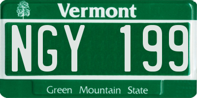 VT license plate NGY199