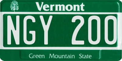 VT license plate NGY200