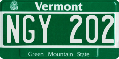 VT license plate NGY202
