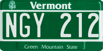 VT license plate NGY212