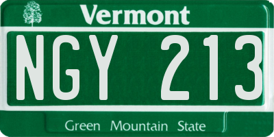 VT license plate NGY213