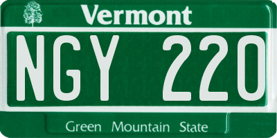 VT license plate NGY220