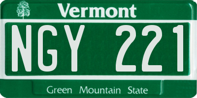 VT license plate NGY221