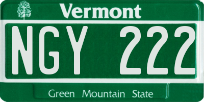 VT license plate NGY222