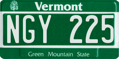 VT license plate NGY225