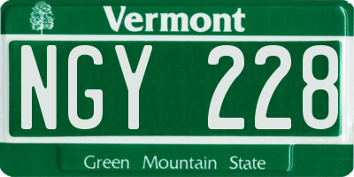 VT license plate NGY228