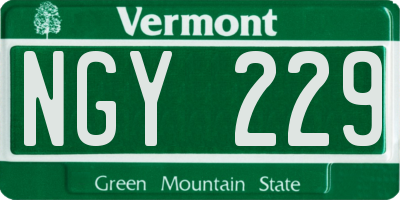 VT license plate NGY229