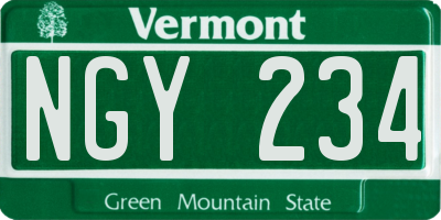VT license plate NGY234