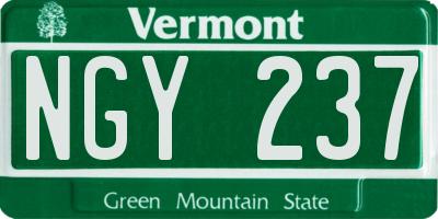VT license plate NGY237