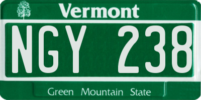 VT license plate NGY238