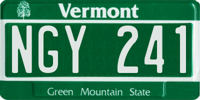 VT license plate NGY241