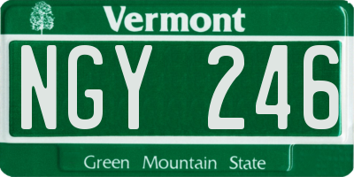 VT license plate NGY246