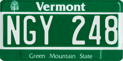VT license plate NGY248