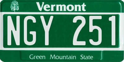 VT license plate NGY251