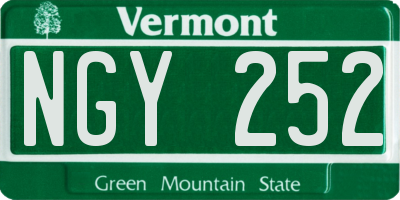 VT license plate NGY252