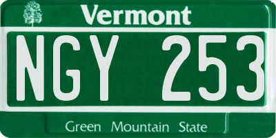 VT license plate NGY253