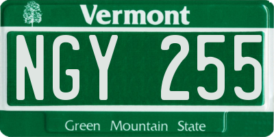 VT license plate NGY255