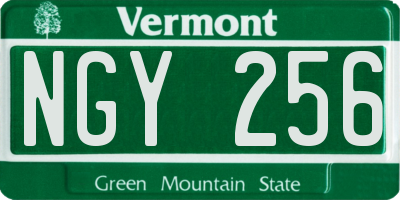 VT license plate NGY256