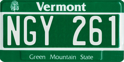 VT license plate NGY261