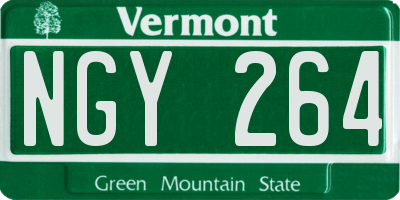 VT license plate NGY264