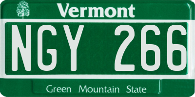 VT license plate NGY266