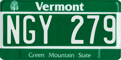 VT license plate NGY279