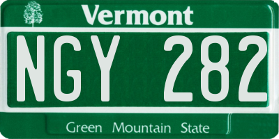 VT license plate NGY282
