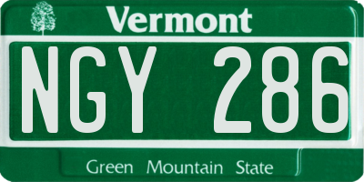VT license plate NGY286