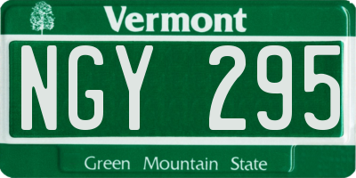VT license plate NGY295