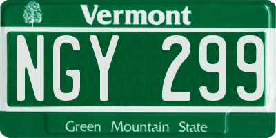 VT license plate NGY299