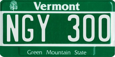 VT license plate NGY300