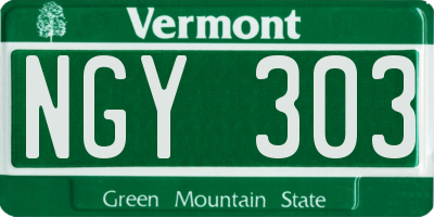 VT license plate NGY303