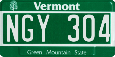 VT license plate NGY304