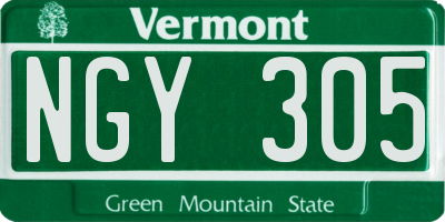 VT license plate NGY305