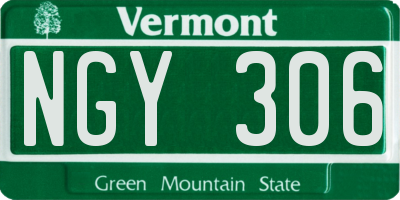 VT license plate NGY306