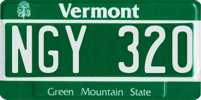 VT license plate NGY320