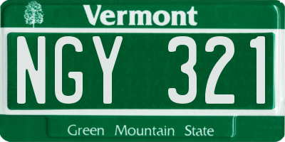VT license plate NGY321