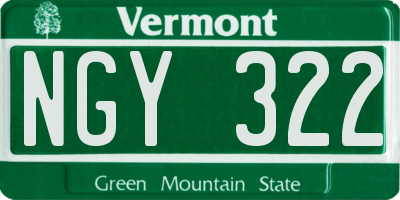 VT license plate NGY322