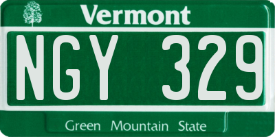 VT license plate NGY329
