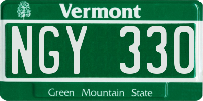 VT license plate NGY330