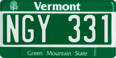 VT license plate NGY331