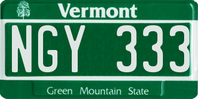 VT license plate NGY333