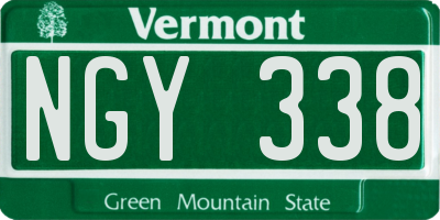 VT license plate NGY338