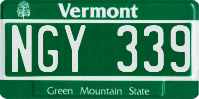 VT license plate NGY339