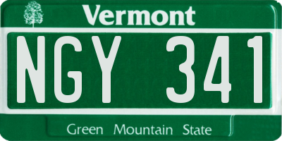 VT license plate NGY341