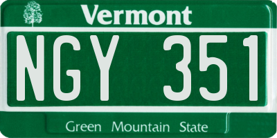 VT license plate NGY351